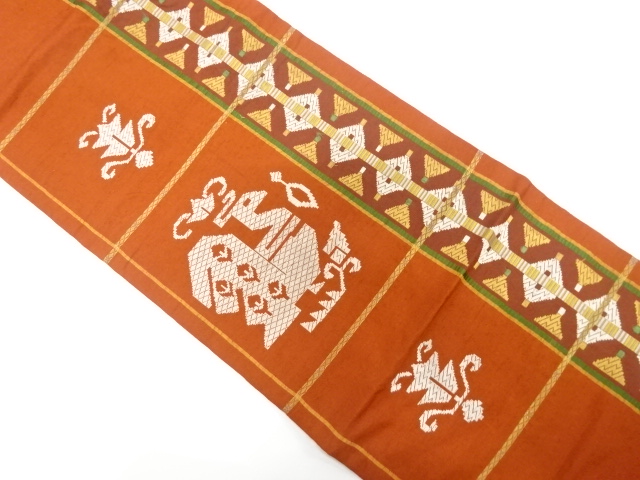JAPANESE NAGOYA OBI / WOVEN ABSTRACT BIRD